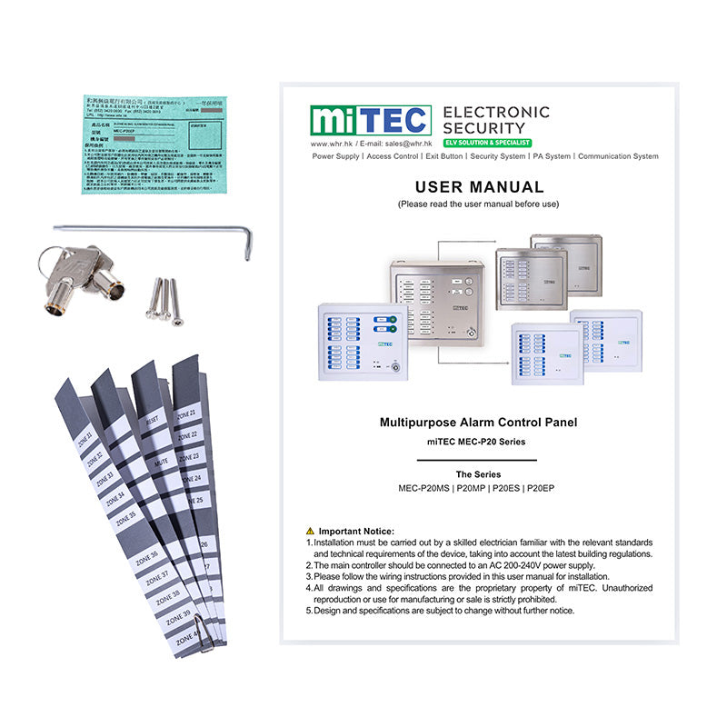MEC-P20EP 20-ZONE EMERGENCY ALARM MONITOR EXPANSION PANEL
