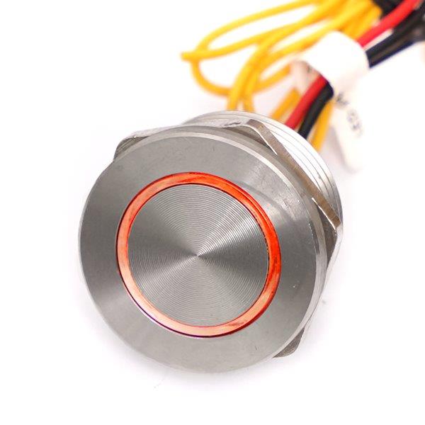 MSW-22S10/YE S. S. PIEZO BUTTON W/LED INDICATOR
