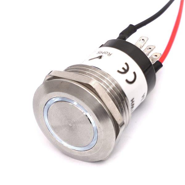 MSW-2541/WH 25mm S. S. PUSH BUTTON W/LED INDICATOR